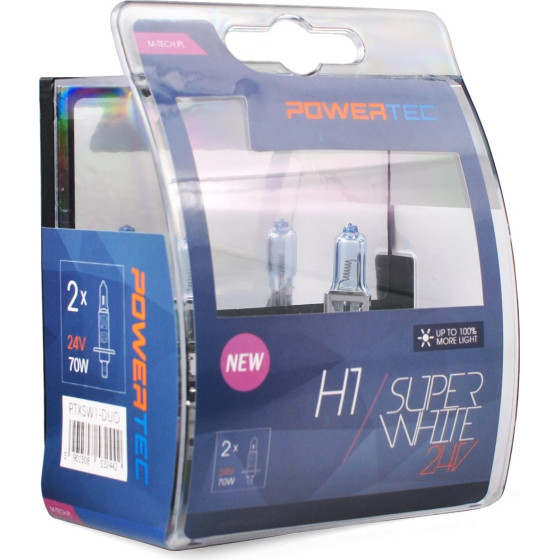 M-Tech H1 24V 70W 3.450K P14.5 Powerteck Superwhite Blister 2���. - (PTXSW1-DUO)