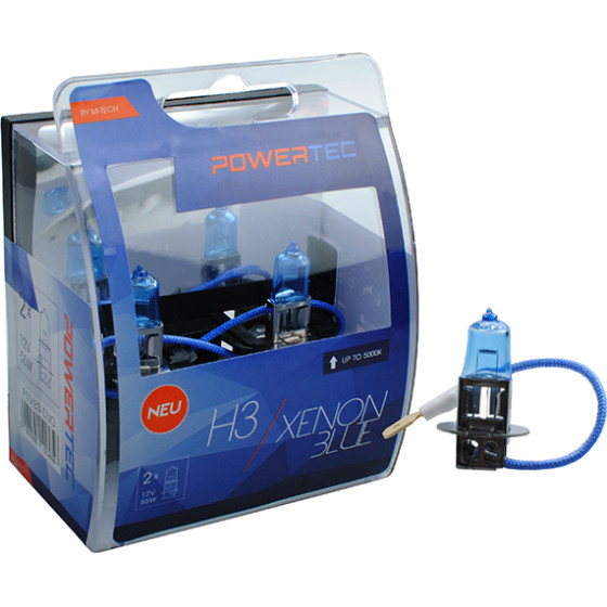 M-Tech H3 12V 55W PK22s 5.000K Powertec Xenon Blue 2���. - (PTZXB3-DUO)