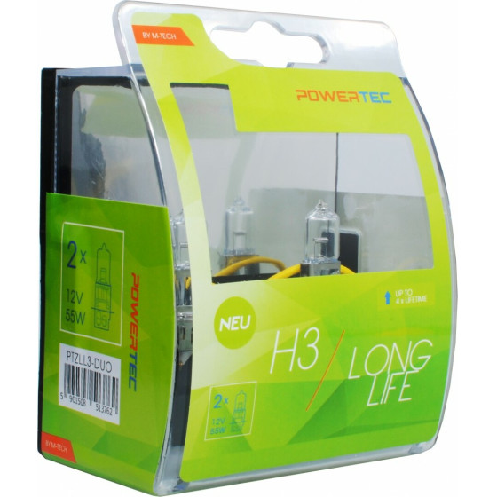 M-Tech H3 12V 55W PK22s Powertec Long Life �������� 2���. - (PTZLL3-DUO)