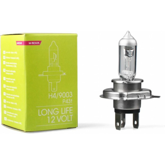 M-Tech H4 12V 55W P43t Long Life �������� 1���. - (ZLL4)