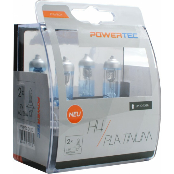 M-Tech H4 12V 60/55W 3.250K +130% P43t Powerteck Platinum 2���. - (PTZPT4-DUO)