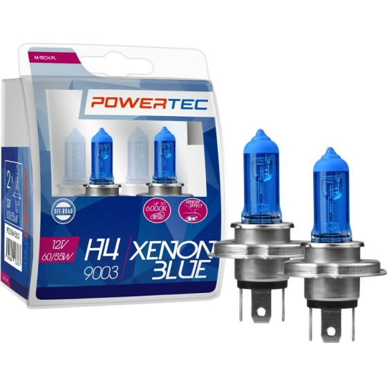 M-Tech H4 12V 60/55W P43t 5.000K Powertec Xenon Blue - 2���. - (PTZXB4-DUO)