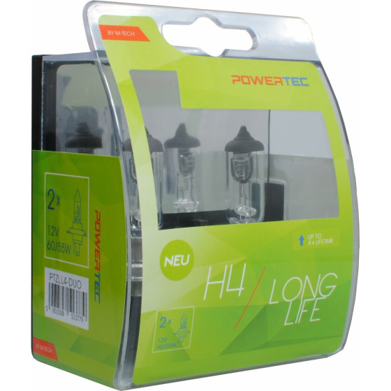 M-Tech H4 12V 60/55W P43t Powertec Long Life �������� 2���. - (PTZLL4-DUO)