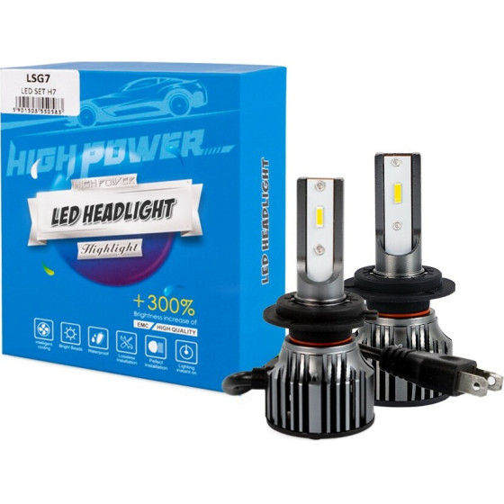 M-Tech H7 12 24V 6.500K 6.400lm 50W CSP1860 Led Lsg Series +300% Kit - 2 ���. - (LSG7)