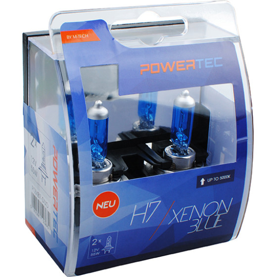 M-Tech H7 12V 55W PX26d 5.000K-6000K Powertec Xenon Blue 2���. - (PTZXB7-DUO)