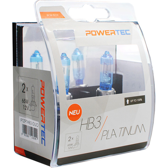 M-Tech HB3 12V 65W 3.250K +130% P20d Powerteck Platinum 2���. - (PTZPTHB3-DUO)