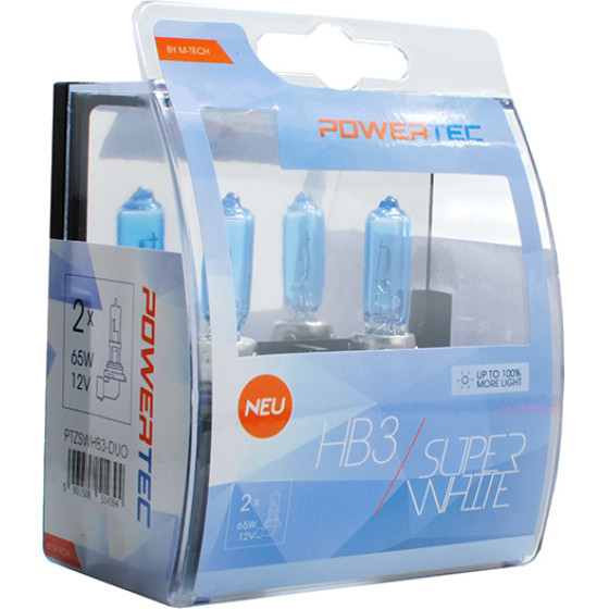 M-Tech HB3 12V 65W 3.450K P20d Powerteck Superwhite 2���. - (PTZSWHB3-DUO)
