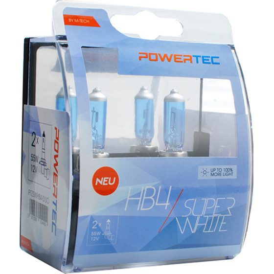 M-Tech HB4 12V 55W 3.450K P22d Powerteck Superwhite 2���. - (PTZSWHB4-DUO)