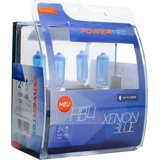 M-Tech HB4 12V 55W P22d 5.000K Powertec Xenon Blue 2���. - (PTZXBHB4-DUO)