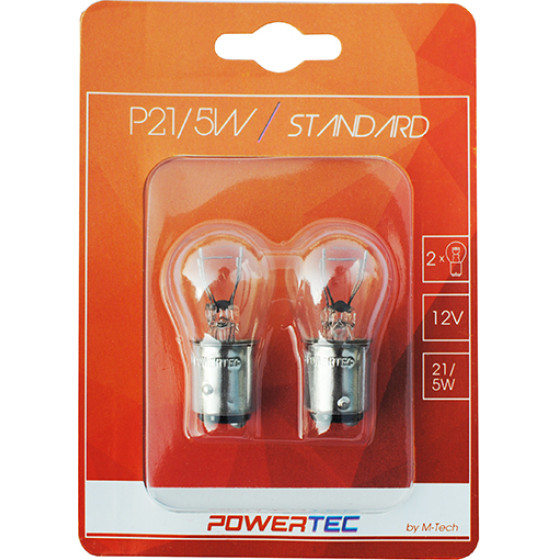 M-Tech P21/5W 12V 21/5W BAY15d �������� (STOP) Powertec Standard �������� 2���. - (PTZ15-02B)