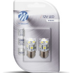 M-Tech P21/5W 12V BAY15d Led 18xFlux 5mm 1,2W Premium ����� (��������) Blister 2���. - (LB089W)