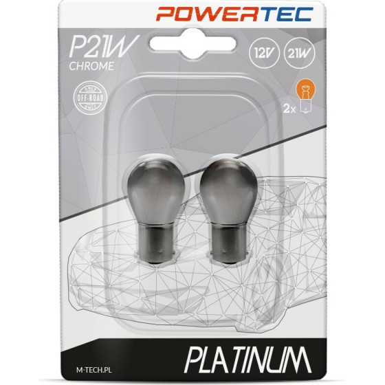 M-Tech P21W 12V 21W BA15s 3.500K ���������� ������ ��������� ��������� �������� Powerteck Platinum 2���. - (PTZCH19-02B)