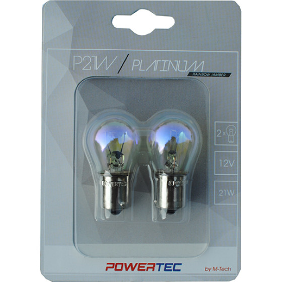 M-Tech P21W 12V 21W BA15s ���������� Rainbow Powerteck Platinum 2���. - (PTZRB19-02B)