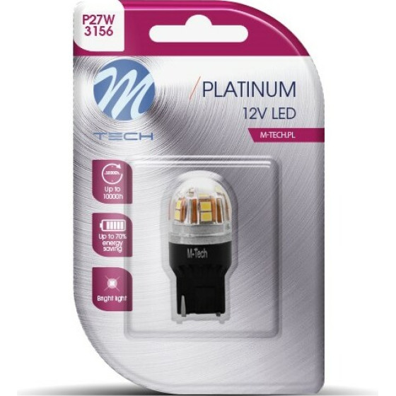 M-Tech P27W 3156 12/24V W2.5x16d 1,5W 15xSmd Led ����� Canbus Blister - 1���. - (LB830W-01B)