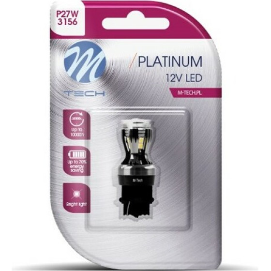 M-Tech P27W 3156 12/24V W2.5x16d 3,3W 14xSmd Led ����� Canbus Blister - 1���. - (LB824W-01B)