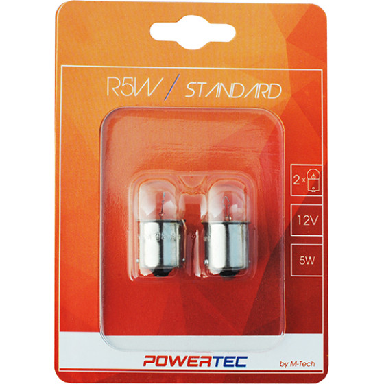 M-Tech R5W 12V 5W BA15s (���������) Powertec Standard �������� 2���. - (PTZ30-02B)