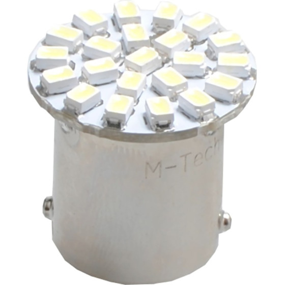 M-Tech R5W/R10W 12V BA15s 1,44W Led 22xSMD3020 Premium ����� Blister 2���. - (LB051W)