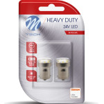 M-Tech R5W/R10W 24V BA15s Led 8xSMD3528 ����� (����������) Heavy Duty Blister 2���. - (LB988W)