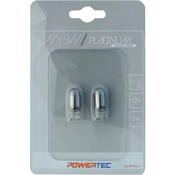 M-Tech T10 W5W 12V 5W W2,1x9,5d 3.500K 130% (������� �������) ������ ��������� Powertec Platinum 2���. - (PTZCH28-02B)