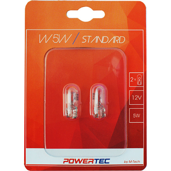 M-Tech T10 W5W 12V W2,1x9,5d (������� �������) Powertec Standard �������� 2���. - (PTZ12-02B)