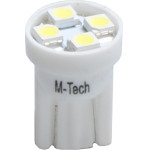 M-Tech T10 W5W 12V W2,1x9,5d Led 4xSMD3528 ����� (������� �������) 1���. - (L017W)