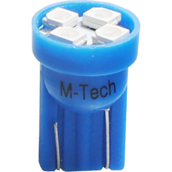 M-Tech T10 W5W 12V W2,1x9,5d Led 4xSMD3528 ���� (������� �������) Blister 2���. - (LB017B)