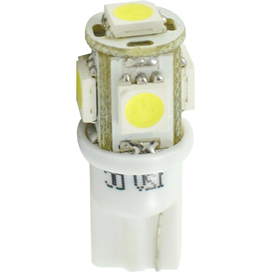M-Tech T10 W5W 12V W2,1x9,5d Led 5xSMD5050 ����� (������� �������) Blister 2���. - (LB054W)
