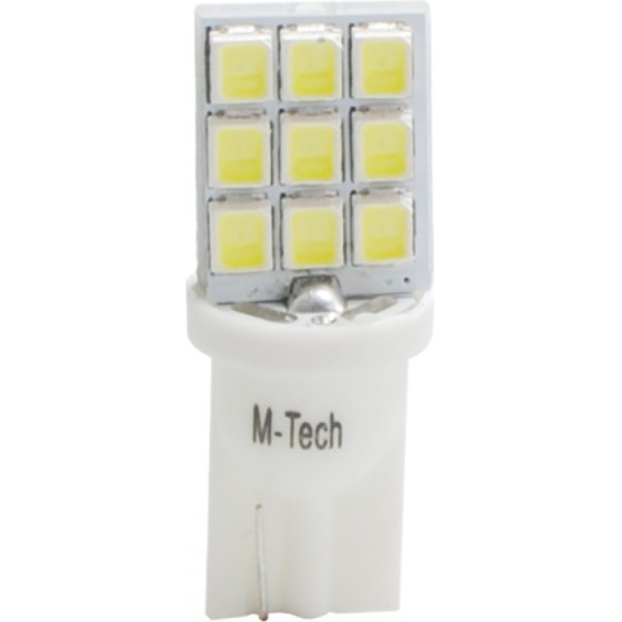 M-Tech T10 W5W 12V W2,1x9,5d Led 9xSMD2835 ����� (������� �������) Blister 2���. - (LB021W)