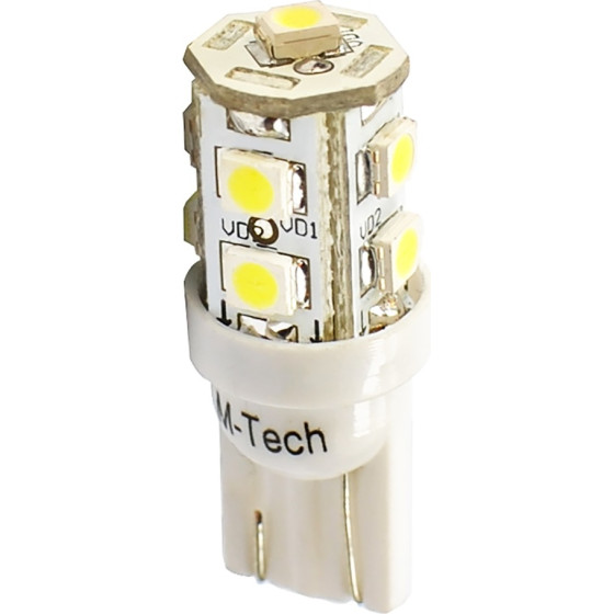 M-Tech T10 W5W 12V W2,1x9,5d Led 9xSMD3528 ���� (������� �������) Blister 2���. - (LB018B)