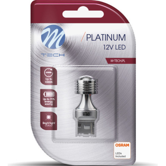 M-Tech W21/5W (T20) 12V 2,2W W3x16d Osram 4x3030SMd Led 1���. Blister - (LB819W-01B)
