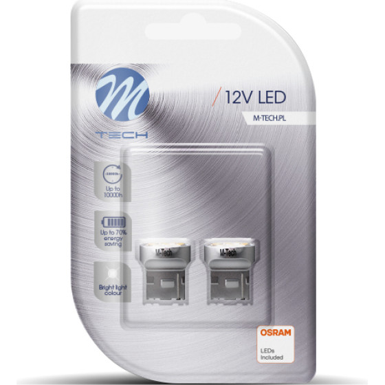 M-Tech W21W (T20) 12V W3x16d 9xSMD2835 Led Osram ����� Blister 2���. - (LB109W)
