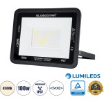GloboStar Atlas �������������� ��������� Led 100W 12000lm 120� Ac 220-240V - ���������� IP67 - �27 x �4 x �21cm - ����� - ������ ����� 4500K - Lumileds Chips - Tuv Rheinland Certified - 5 Years Warranty - (61426)
