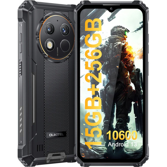 Oukitel Smartphone WP28, IP68/IP69K, 6.52'', 8/256GB, 10600mAh, ����� - (WP28-BK)