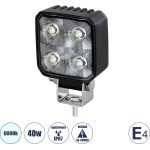 GloboStar E4 Mark Vehicle & Forklift Work Lights - ���� �������� ��� ������� ���������� - ����� Led 40W Dc 10-30V ��������� IP67 ����� ����� 6000K �7.5 x �3.5 x �11cm - (85334)