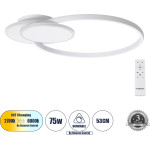 GloboStar Circuo ��������� ������ Led Cct 75W 8400lm 360� Ac 220-240V - �������� �������� ���� ���������������� All In One ����� 6000k+������ 4500k+����� 2700k Dimmable �53 x �42.5 x �9cm - ����� - 3 Years Warranty - (61230)