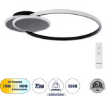 GloboStar Circuo ��������� ������ Led Cct 75W 8400lm 360� Ac 220-240V - �������� �������� ���� ���������������� All In One ����� 6000k+������ 4500k+����� 2700k Dimmable �53 x �42.5 x �9cm - ����� - 3 Years Warranty - (61229)