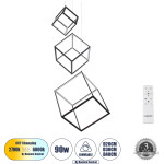 GloboStar KIBOO-Trio �������� ��������� ������ Led Cct 90W 10350lm 360� Ac 220-240V - �������� �������� ���� ���������������� All In One ����� 6000k+������ 4500k+����� 2700k Dimmable �60 x �60 x �80cm - ����� - 3 Years Warranty - (60931)