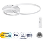 GloboStar Nemesis ��������� ������ Led Cct 67W 7573lm 360� Ac 220-240V - �������� �������� ���� ���������������� All In One ����� 6000k+������ 4500k+����� 2700k Dimmable �25+45cm+Backlight - ����� - 3 Years Warranty - (61106)