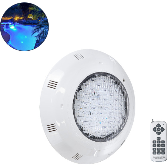 GloboStar POOL��� Pro ��������� ������� Led 25W 1750lm 120� Ac 12V ��������� IP68 IK06 Tempered Glass �30 x �6.5cm Rgb �� ����������� Rf 2.4GHz ��������� 60 ������ - Bridgelux Chip - 2 Meter Vde Certified Cable - (61542)