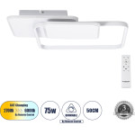 GloboStar Squaro ��������� ������ ���������-������ Led Cct 75W 8400lm 360� Ac 220-240V - �������� �������� ���� ���������������� All In One ����� 6000k+������ 4500k+����� 2700k Dimmable �48.5 x �51 x �9cm - ����� - (61232)
