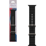 Volte-Tel ������� �������� Apple Watch 42/44/45/49mm Ocean Band Loop BLACK-Orange VT108 - (5205308341519)