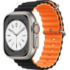 Volte-Tel ������� �������� Apple Watch 42/44/45/49mm Ocean Band Loop BLACK-Orange VT108 - (5205308341519)
