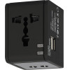 Lamtech Universal Travel Adapter With 2 Usb Ports Ac 6A Black - (LAM113829)
