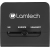 Lamtech Universal Travel Adapter With 2 Usb Ports Ac 6A Black - (LAM113829)