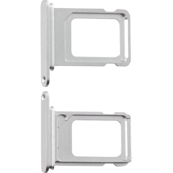 3rd Party Iphone 14 Pro Max Dual Sim Card Holder Silver OEM
