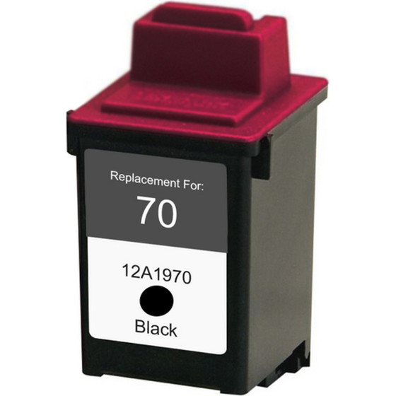 Ink cartridge Black replaces Lexmark 12A1970, 70 OEM - (12A1970_IR)