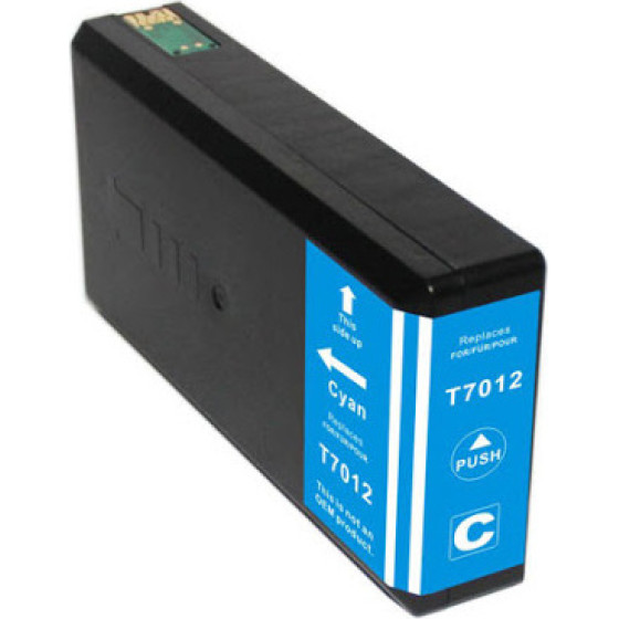 Ink cartridge Cyan replaces Epson C13T70124010, T7012 OEM - (T7012_IC)