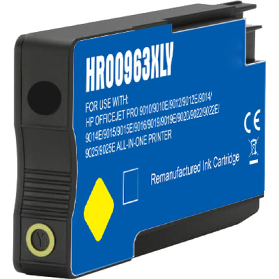 Ink cartridge Yellow replaces HP 3JA29AE, 963XL OEM - (963YXL_IR)