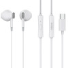 Celebrat Earphones �� ��������� D12, USB-C, 1.2m, ����� - (D12-WH)