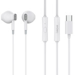 Celebrat Earphones �� ��������� D12, USB-C, 1.2m, ����� - (D12-WH)